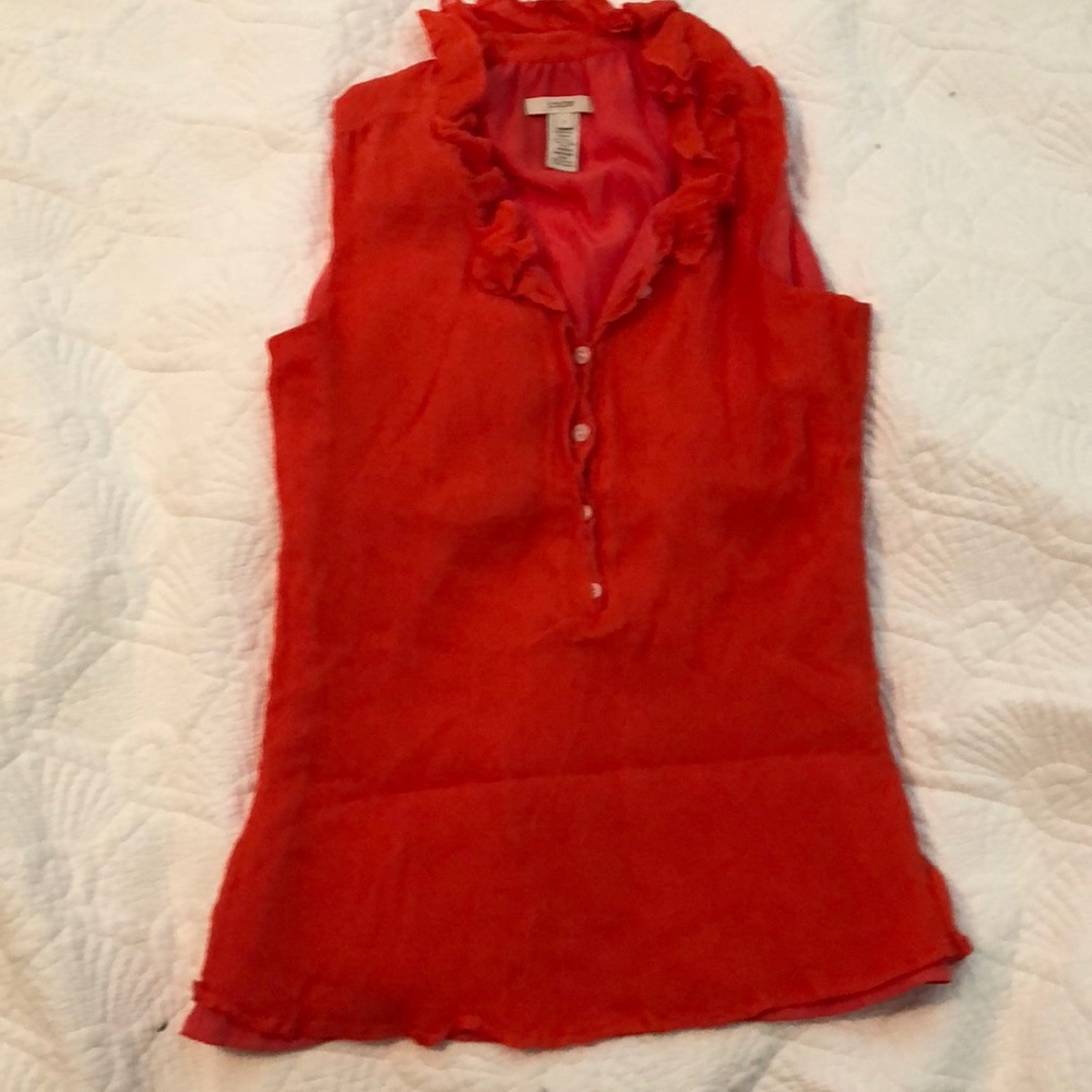 Jcrew size 2 coral crepe sleeveless top